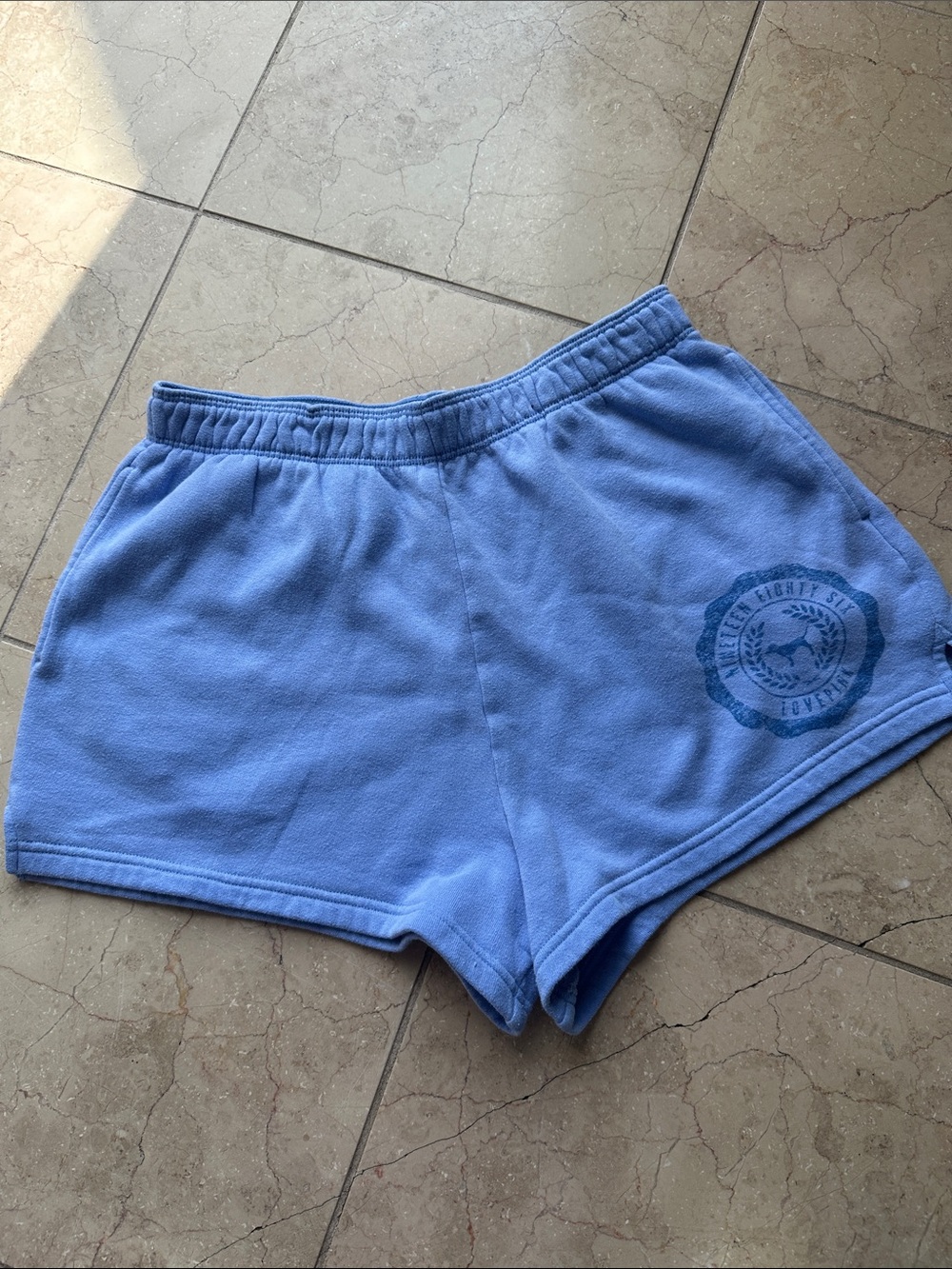 PINK Victoria's Secret Light Blue Athletic Fleece Shorts